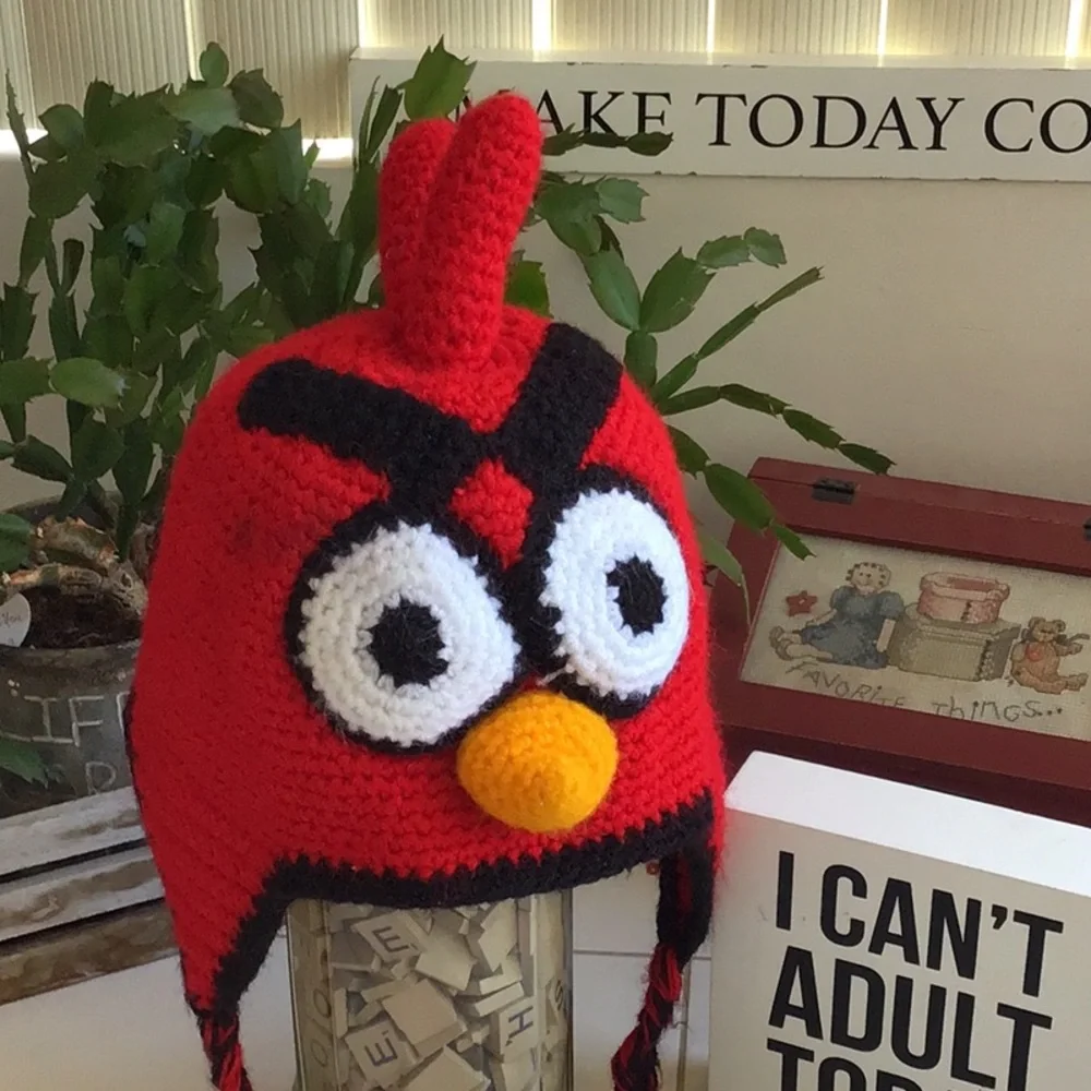 ‘Angry Birds’ Crocheted Beanie